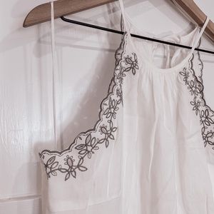 White Dress- floral lace detail